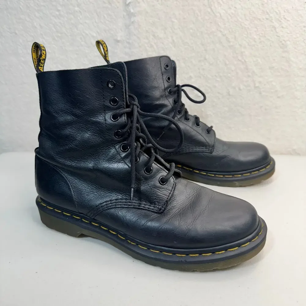 Original Dr Marten 1460 8-Eye Boot Pascal Virginia Leather Black Lace Up Size 10